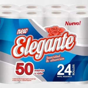 Papel Higiénico Elegante 24 rollos x 50mts