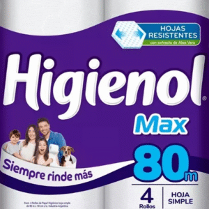 PAPEL HIGIENICO HIGIENOL X 80MTS